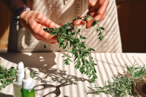 clinical herbalist at work